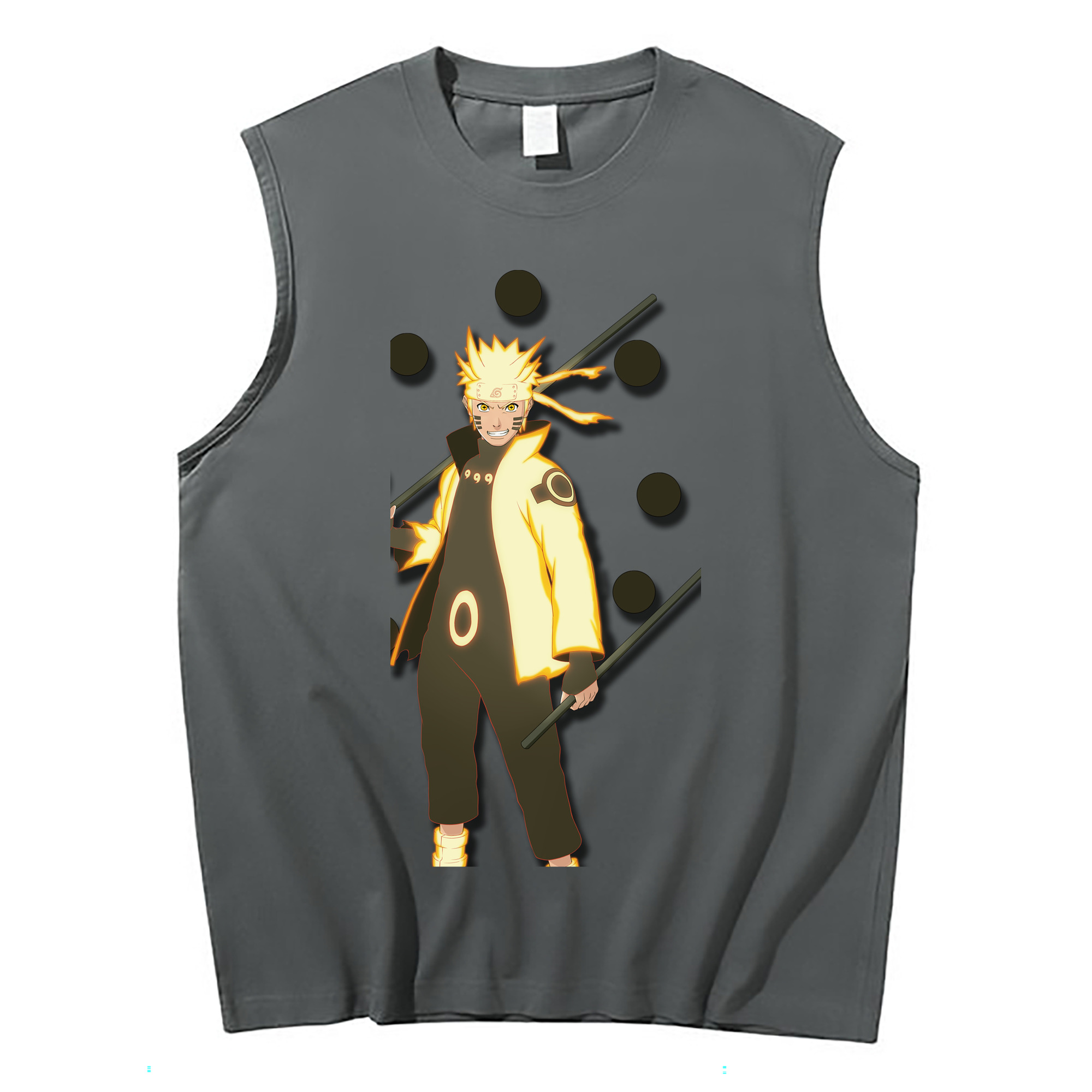 （画像用） NARUTO -ナルト- うずまき ナルト Uzumaki Naruto コットン100％タンクトップ（フロントプリント）